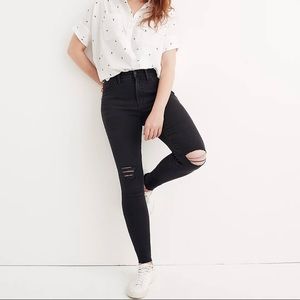 Madewell 9” High-Rise Skinny Black Raw-Hem